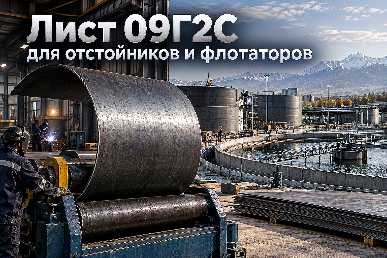 Лист горячекатаный для очистных сооружений, флотаторов и отстойников: выбор стали 09Г2С, расчет толщины и защита от коррозии