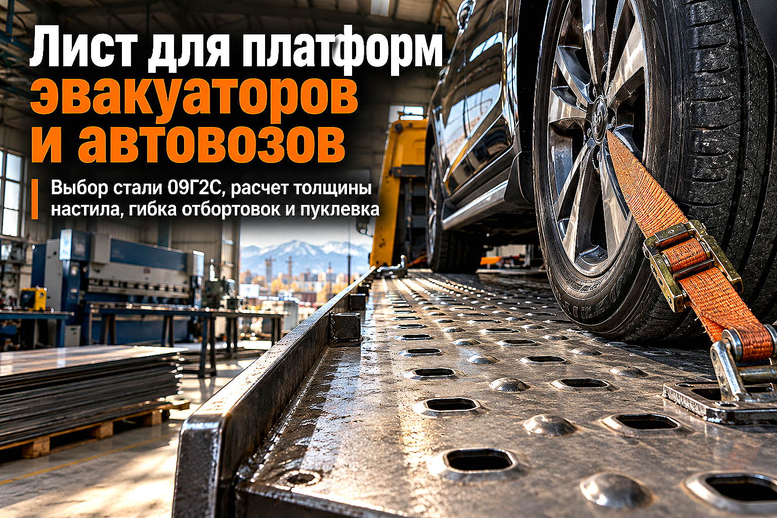 Лист горячекатаный для платформ эвакуаторов, автовозов и аппарелей: выбор стали 09Г2С, расчет толщины и гибка