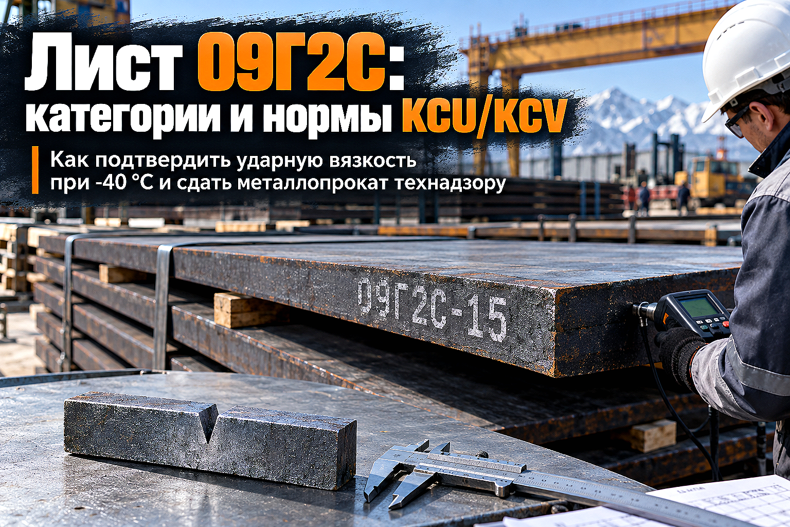 Лист низколегированный 09Г2С категорий 6, 12, 15: выбор стали, нормы KCU/KCV при -40 °C и сдача технадзору