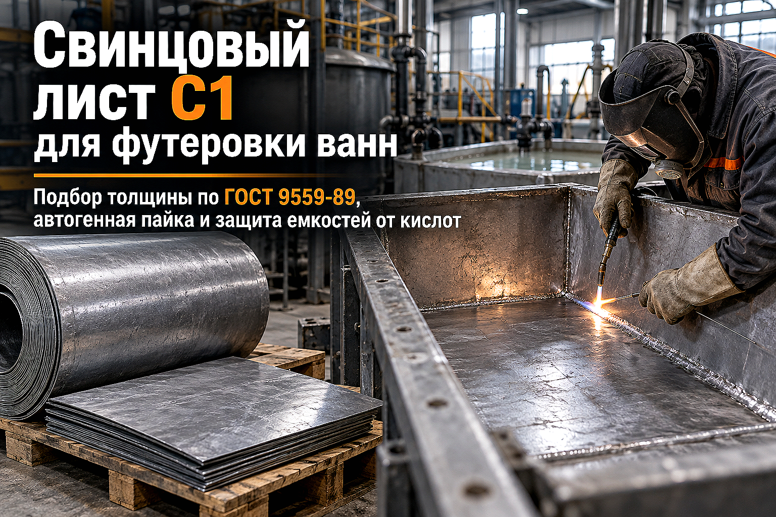 Лист свинцовый С1 и С2 для футеровки емкостей, кислотостойких ванн и виброизоляции: выбор и монтаж