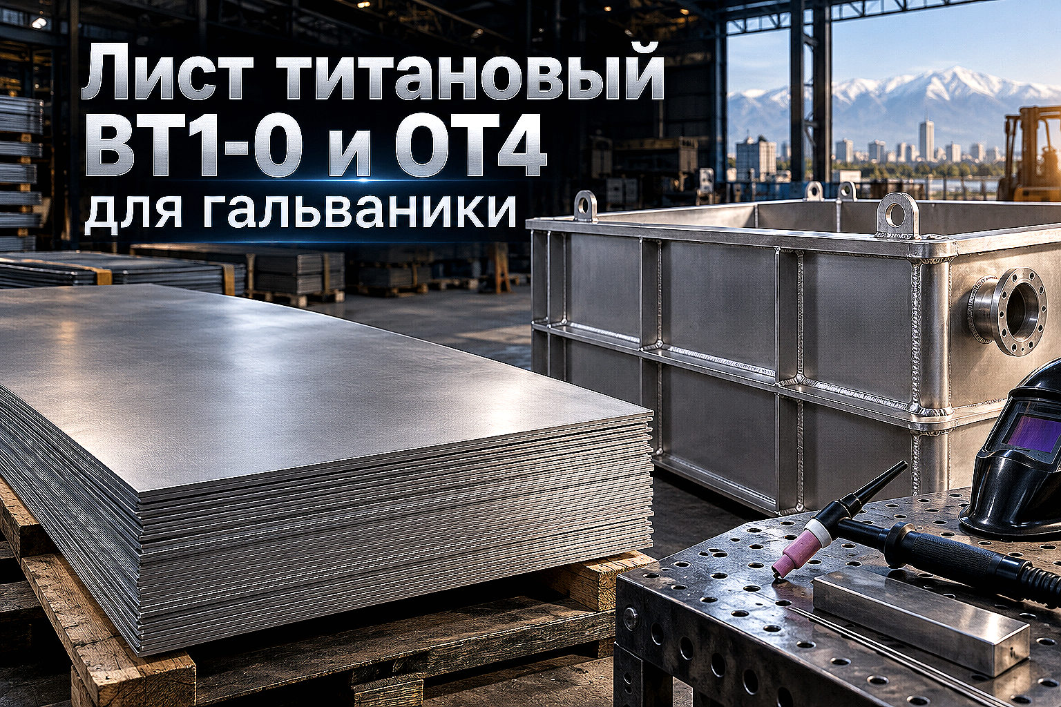 Лист титановый ВТ1-0 и ОТ4: расчет толщины, гибка и сварка TIG для гальваники и емкостей