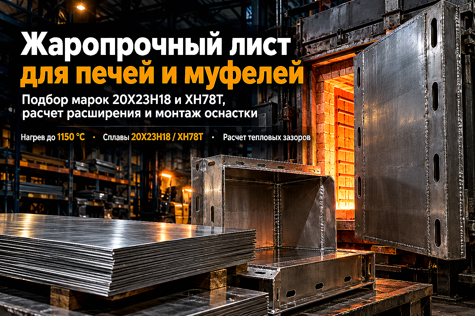 Жаропрочный лист для муфелей, заслонок и сводов печей: выбор стали 20Х23Н18 и ХН78Т, расчет расширения и монтаж