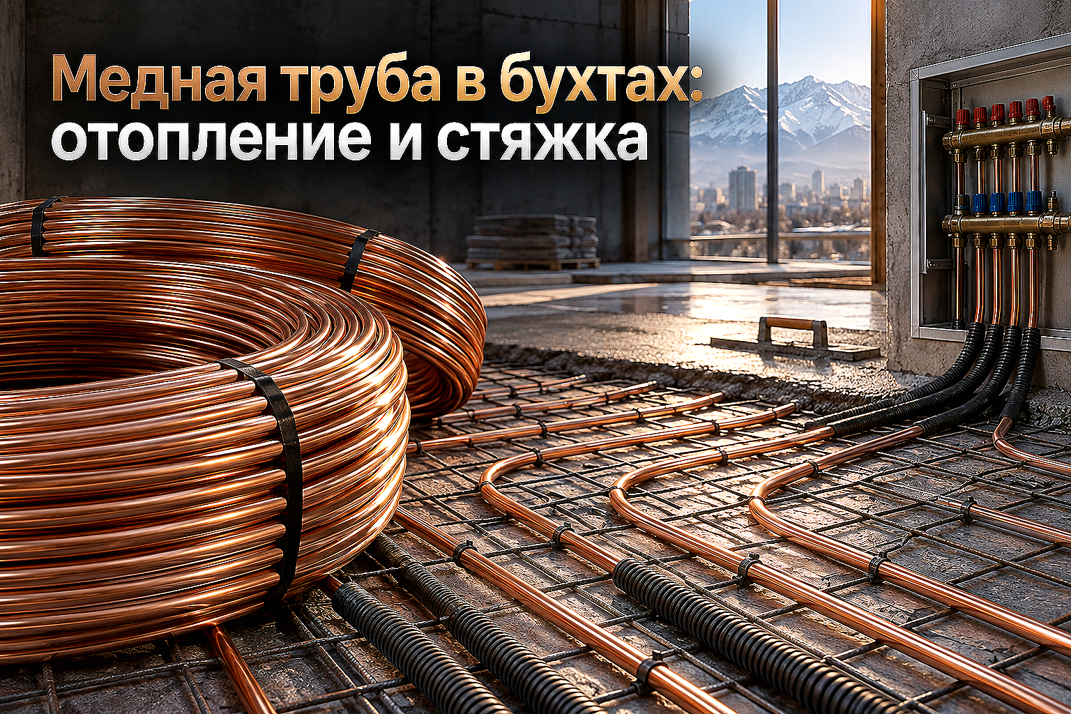 Медная труба в бухтах для лучевой разводки отопления, теплого пола и систем снеготаяния: выбор диаметра, изоляция и монтаж в стяжку