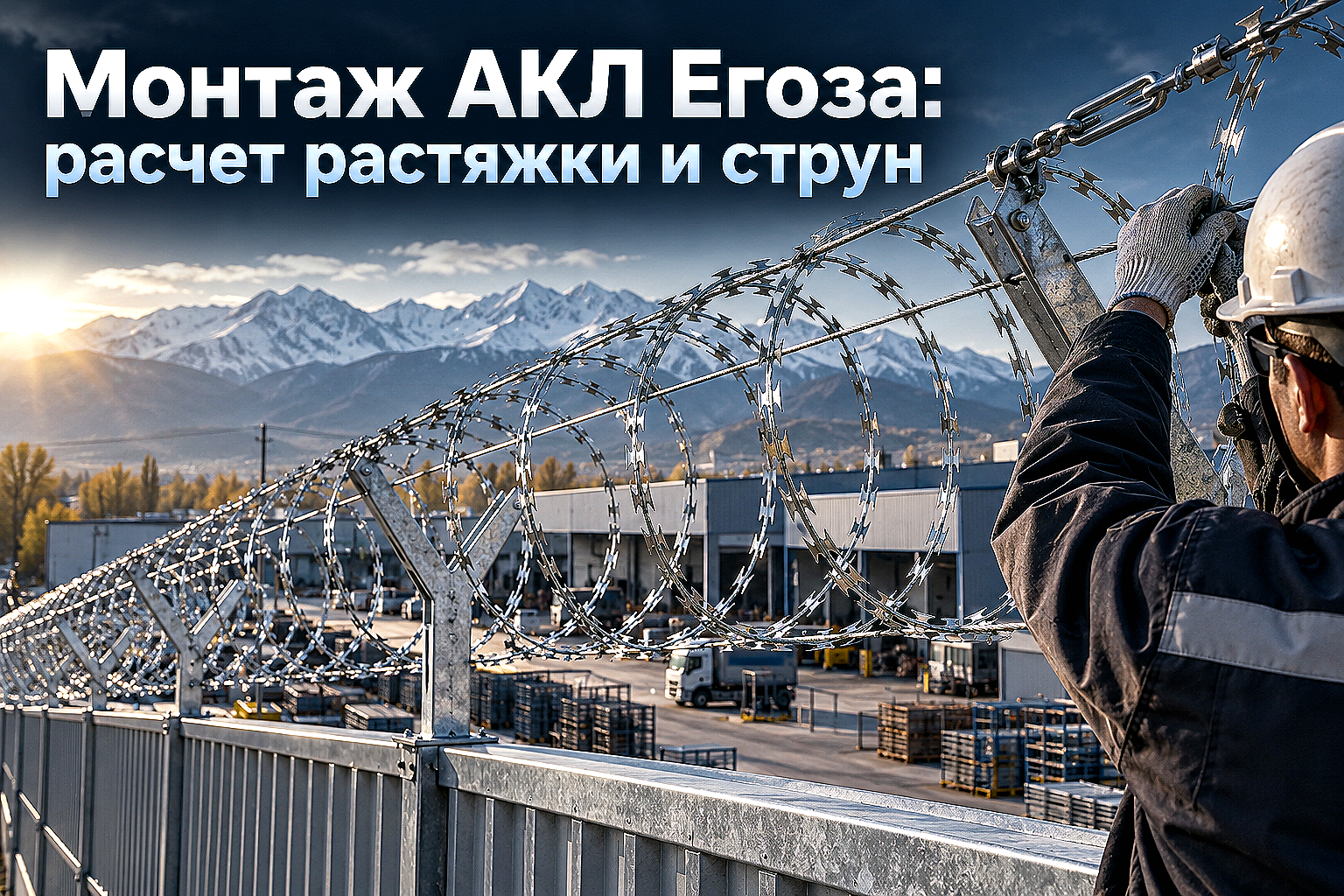 Монтаж спирального барьера АКЛ Егоза: расчет растяжки, выбор кронштейнов и натяжение струн
