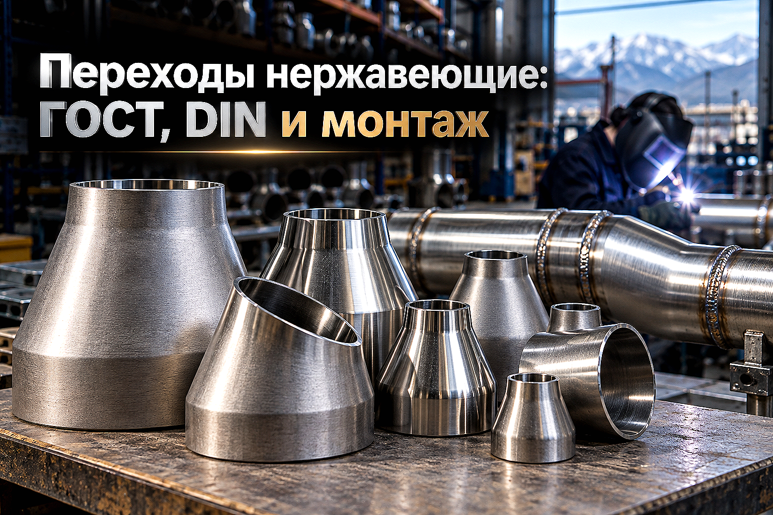 Переходы нержавеющие приварные: выбор стандартов ГОСТ и DIN, расчет давления и правила сварки