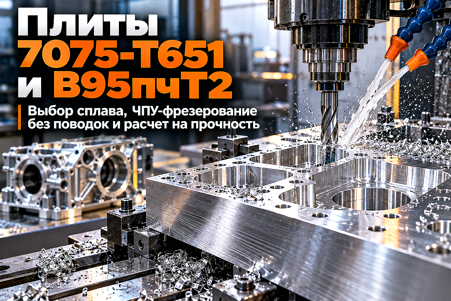 Алюминиевая плита 7075-T651 и В95пчТ2: выбор сплава, ЧПУ-фрезерование без поводок и расчет на прочность