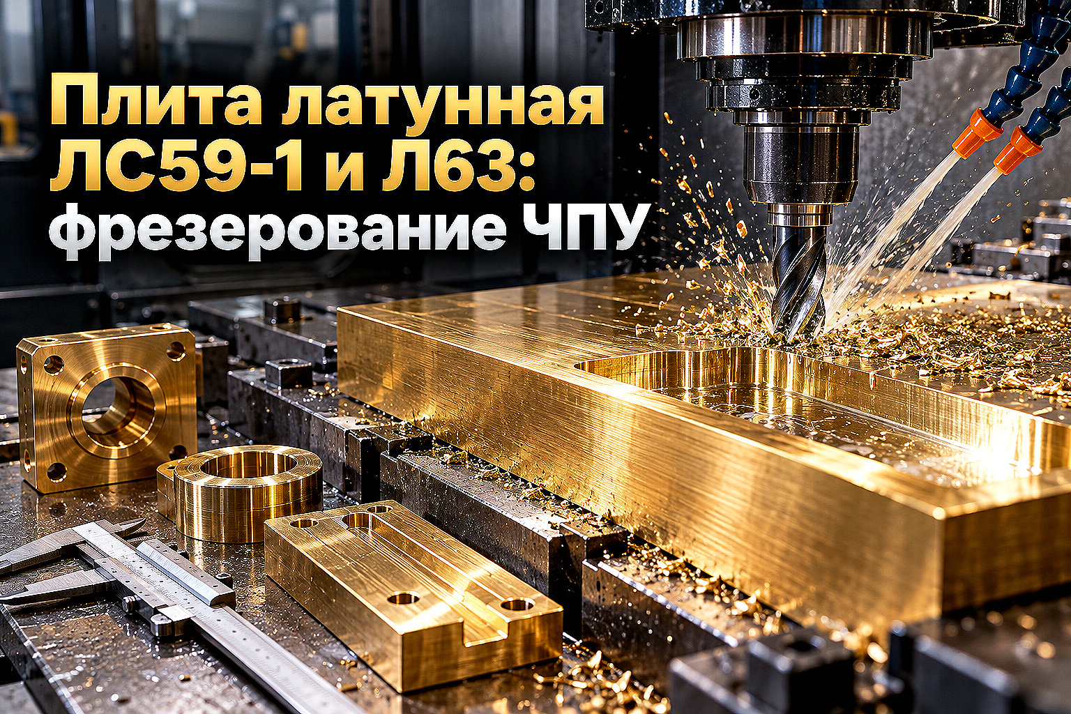 Плита латунная ЛС59-1 и Л63: выбор толщины 12–50 мм, режимы ЧПУ-фрезерования и применение