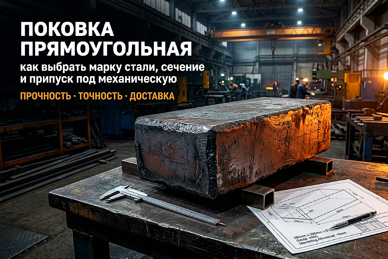 Поковка прямоугольная: как выбрать марку стали и рассчитать припуск