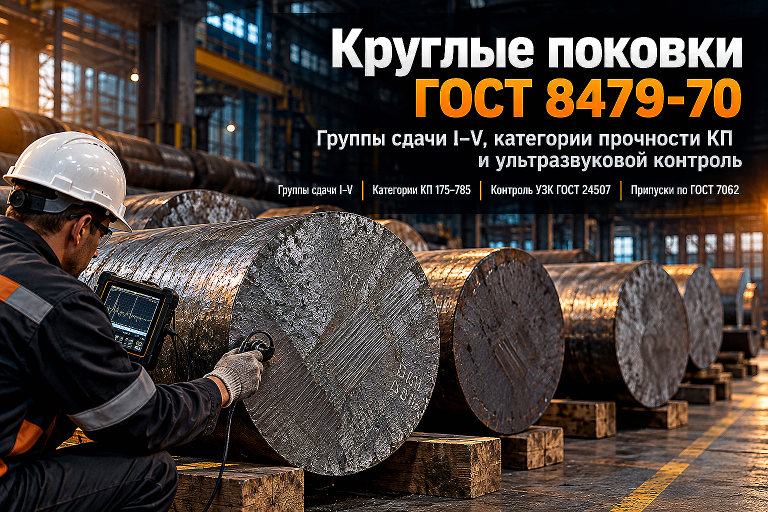 Поковка стальная круглая по ГОСТ 8479-70: выбор групп сдачи, категорий прочности и контроль УЗК
