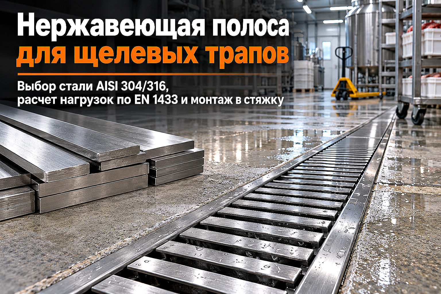 Полоса нержавеющая для щелевых трапов и решеток водоотведения: выбор стали AISI 304/316, расчет нагрузок и сварка