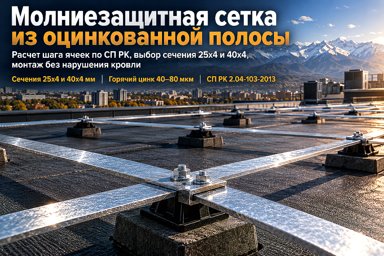 Полоса оцинкованная для молниезащитной сетки и токоотводов: выбор сечения, расчет шага ячеек и монтаж на кровле