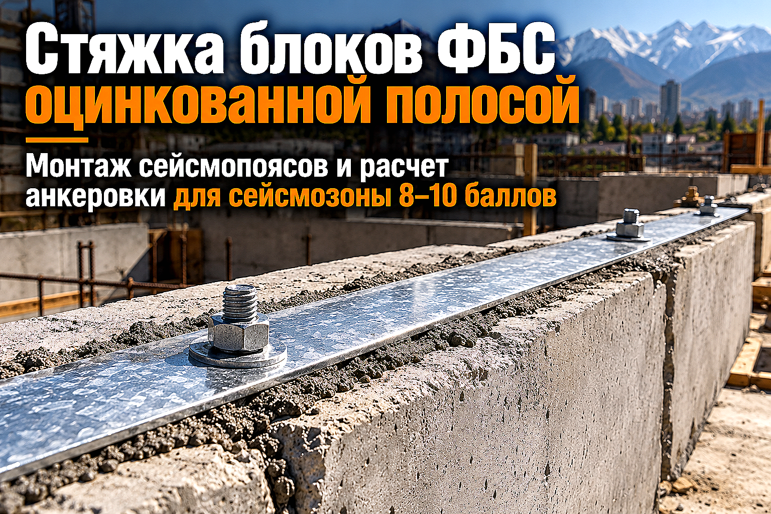 Полоса оцинкованная для стяжки блоков ФБС и сейсмопоясов: выбор сечения, расчет анкеровки и монтаж