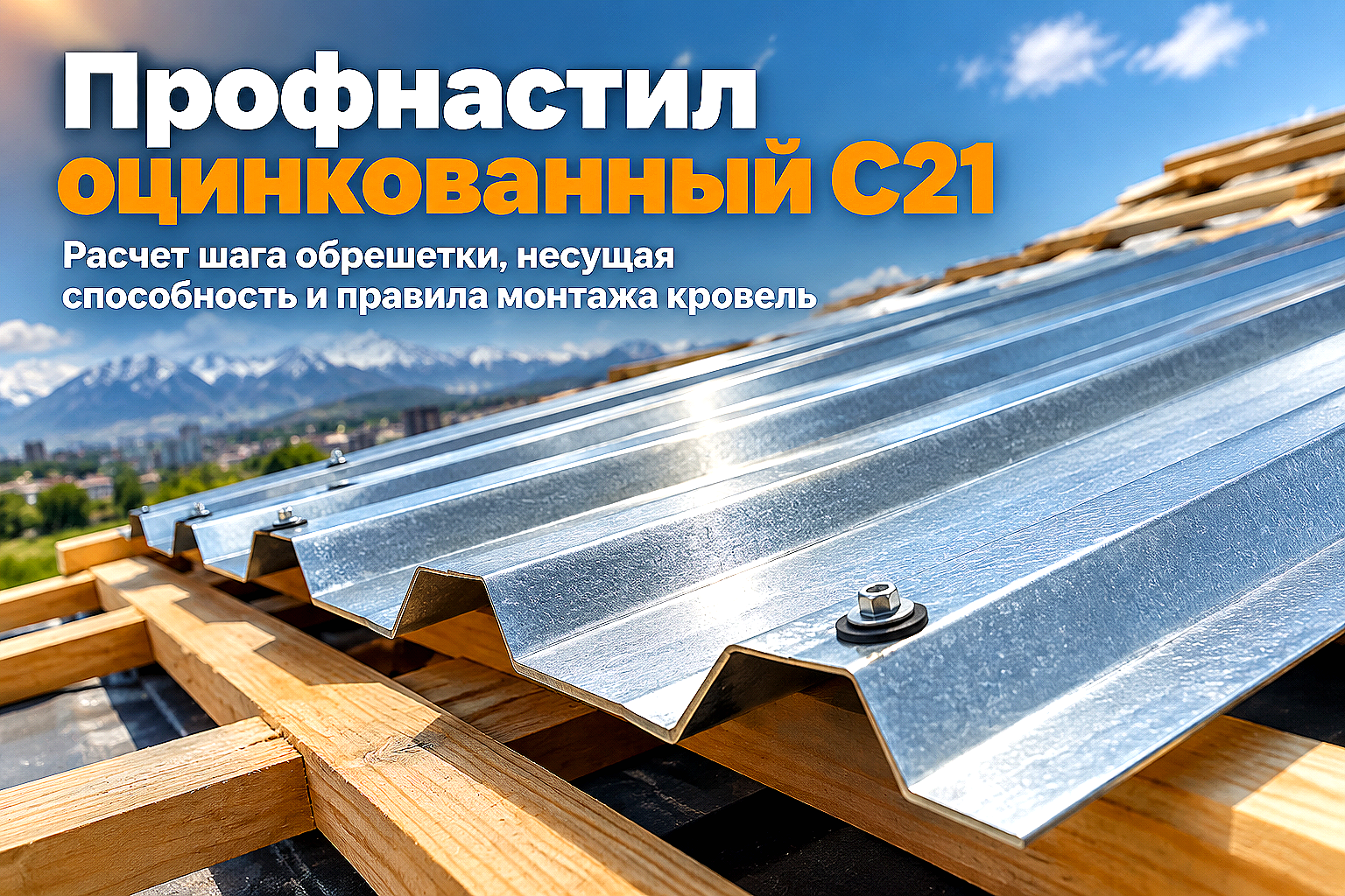 Профнастил оцинкованный С21: характеристики, расчет шага обрешетки и монтаж кровель и ограждений