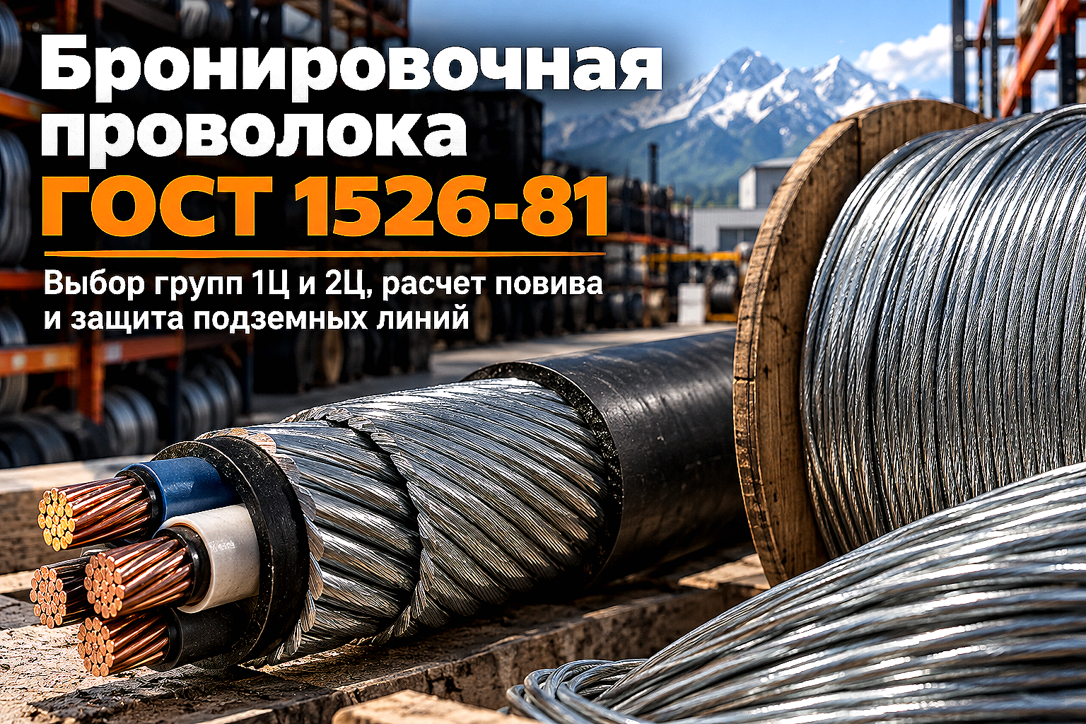 Проволока стальная оцинкованная для бронирования кабелей ГОСТ 1526-81: группы цинкования 1Ц и 2Ц, расчет повива и защита подземных трасс