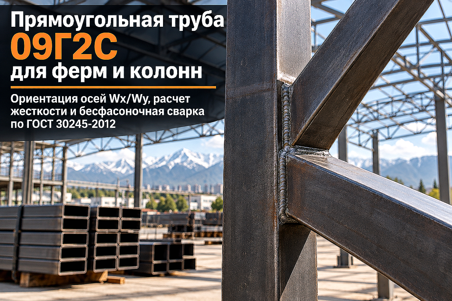 Прямоугольная профильная труба 09Г2С для ферм и колонн: расчет жесткости, ориентация осей и монтаж в сейсмозоне