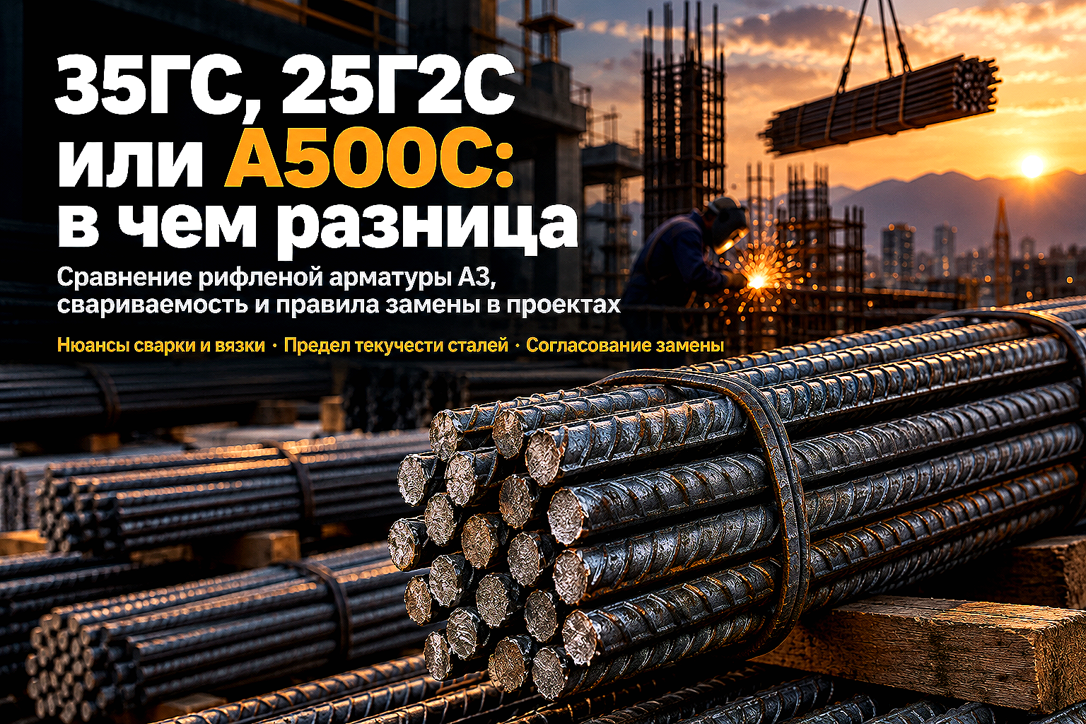 Рифленая арматура А3: сравнение марок 35ГС, 25Г2С и А500С, свариваемость и правила замены
