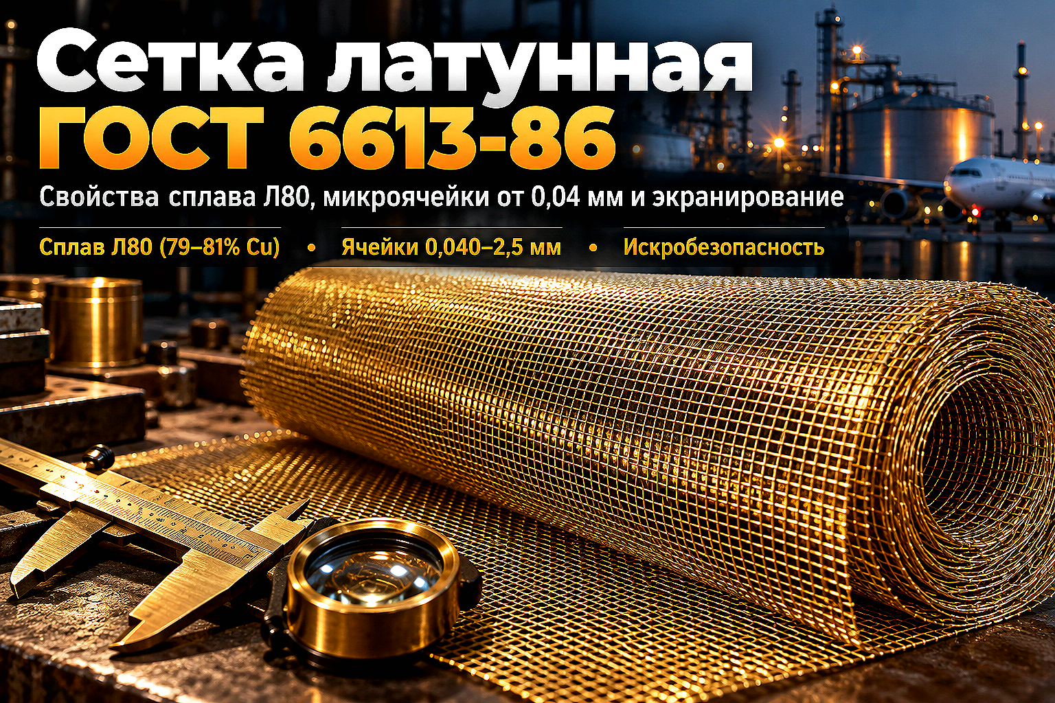 Сетка латунная полутомпаковая ГОСТ 6613-86: выбор ячеек, сплав Л80, фильтрация и экранирование