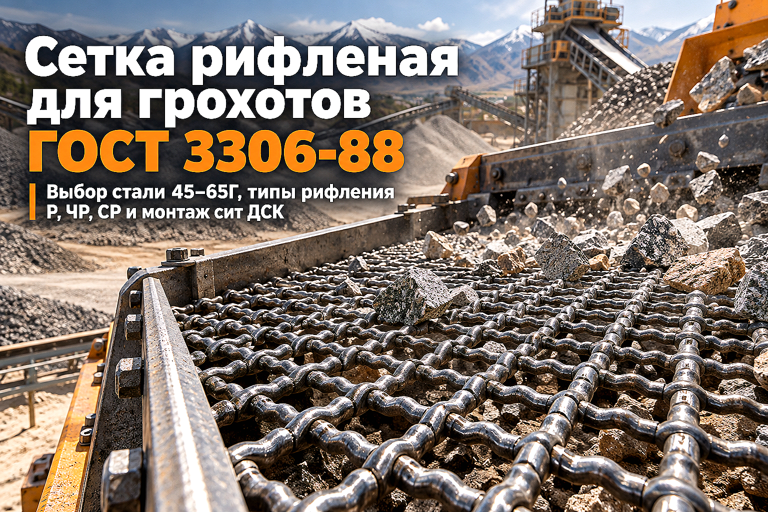 Сетка рифленая для грохотов ГОСТ 3306-88: выбор высокоуглеродистой проволоки, расчет ячеек и монтаж сит ДСК