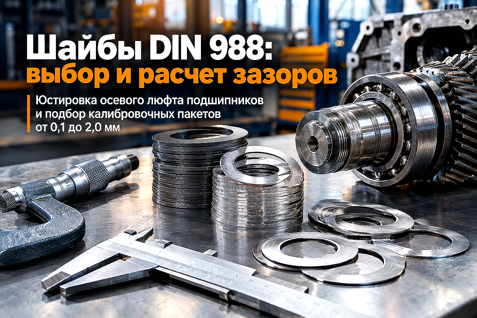 Шайбы регулировочные и подгоночные DIN 988: выбор толщин, расчет осевых зазоров подшипников и монтаж