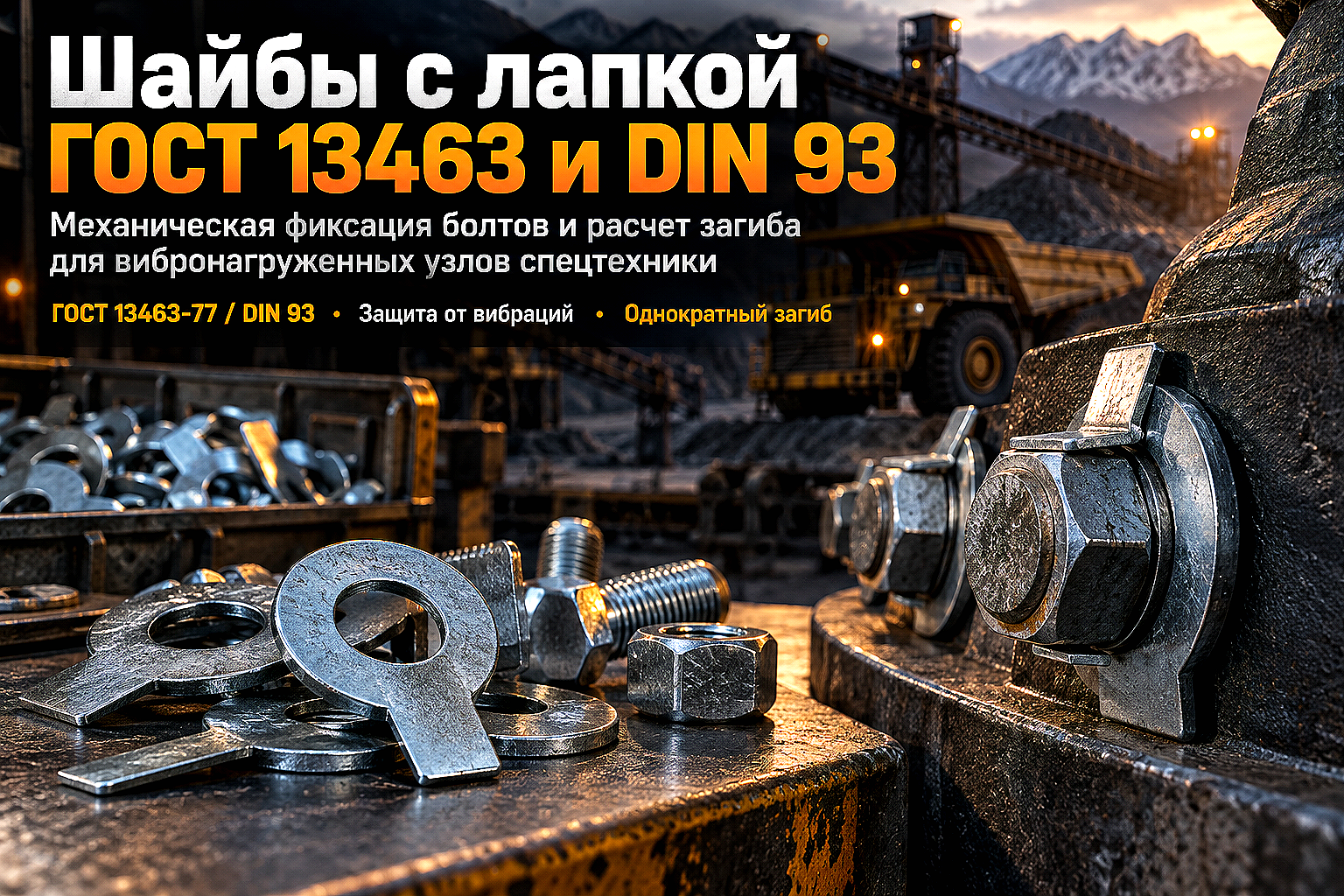 Шайбы стопорные с лапкой ГОСТ 13463-77 и DIN 93: выбор, расчет загиба и фиксация болтов в спецтехнике