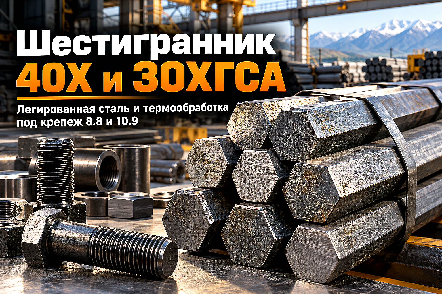 Шестигранник горячекатаный 40Х и 30ХГСА: выбор легированной стали для высокопрочного крепежа и муфт