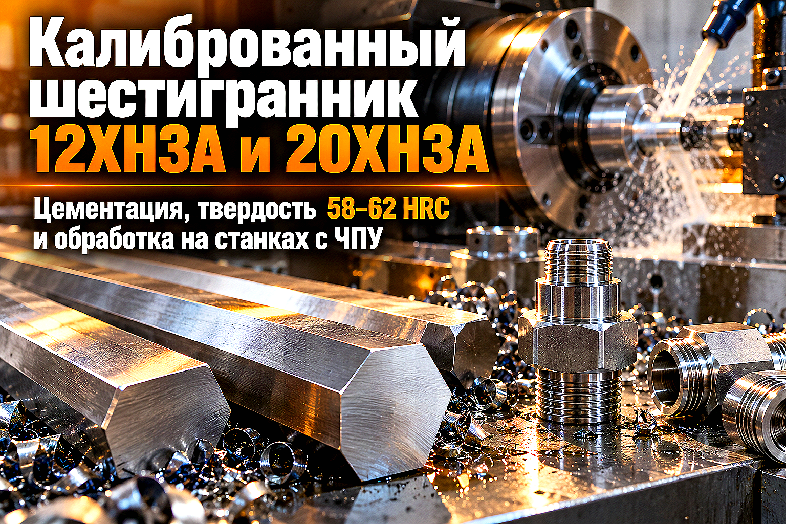 Шестигранник калиброванный 12ХН3А и 20ХН3А: выбор цементуемой хромоникелевой стали, термообработка и точение на ЧПУ
