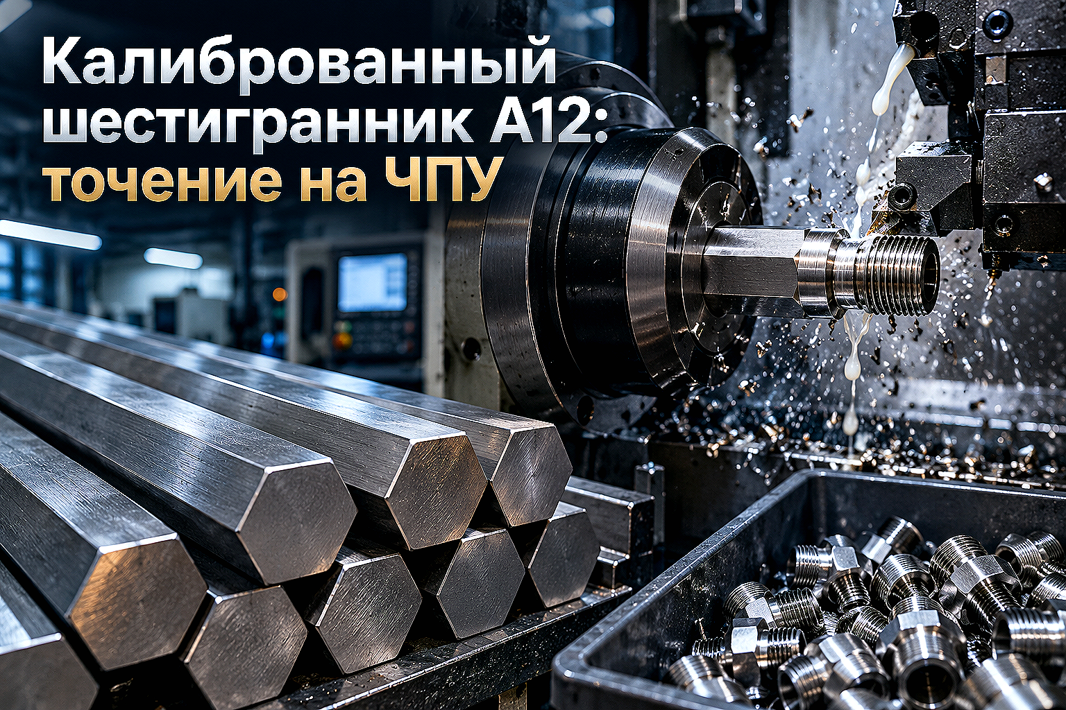 Калиброванный шестигранник из автоматной стали А12: выбор по ГОСТ 8560-78, скоростная обработка на ЧПУ и нарезка резьбы
