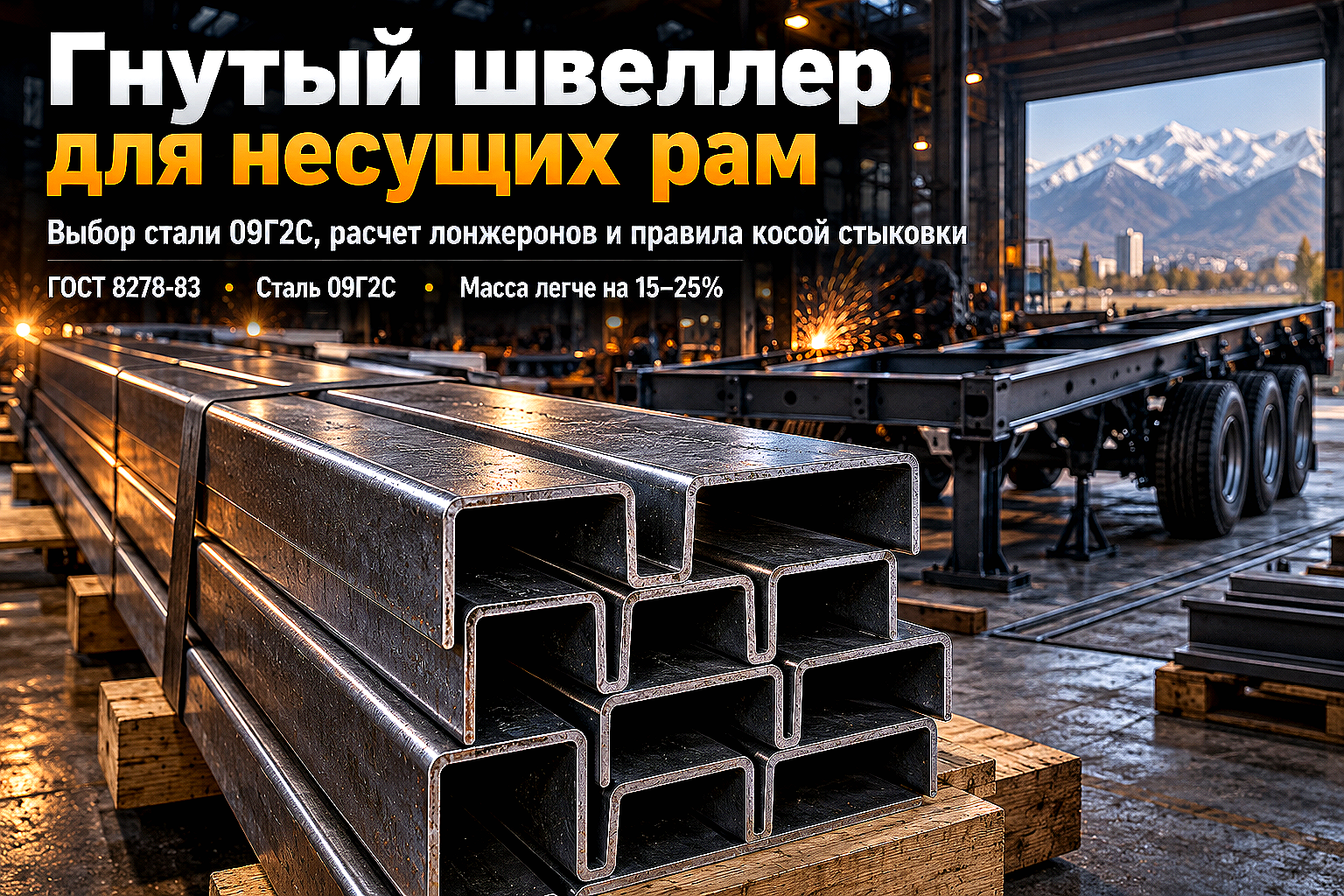 Гнутый швеллер для рам прицепов и спецтехники: выбор профиля, расчет лонжеронов и правила сварки
