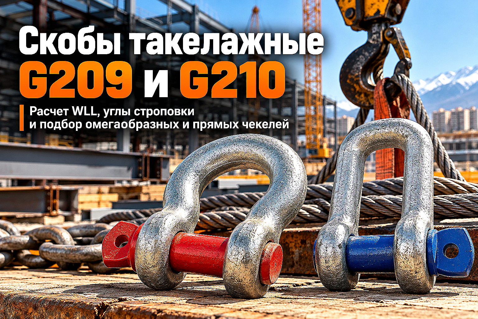 Скобы такелажные грузоподъемные G209 и G210: выбор омегаобразных и прямых чекелей, расчет грузоподъемности и правила строповки