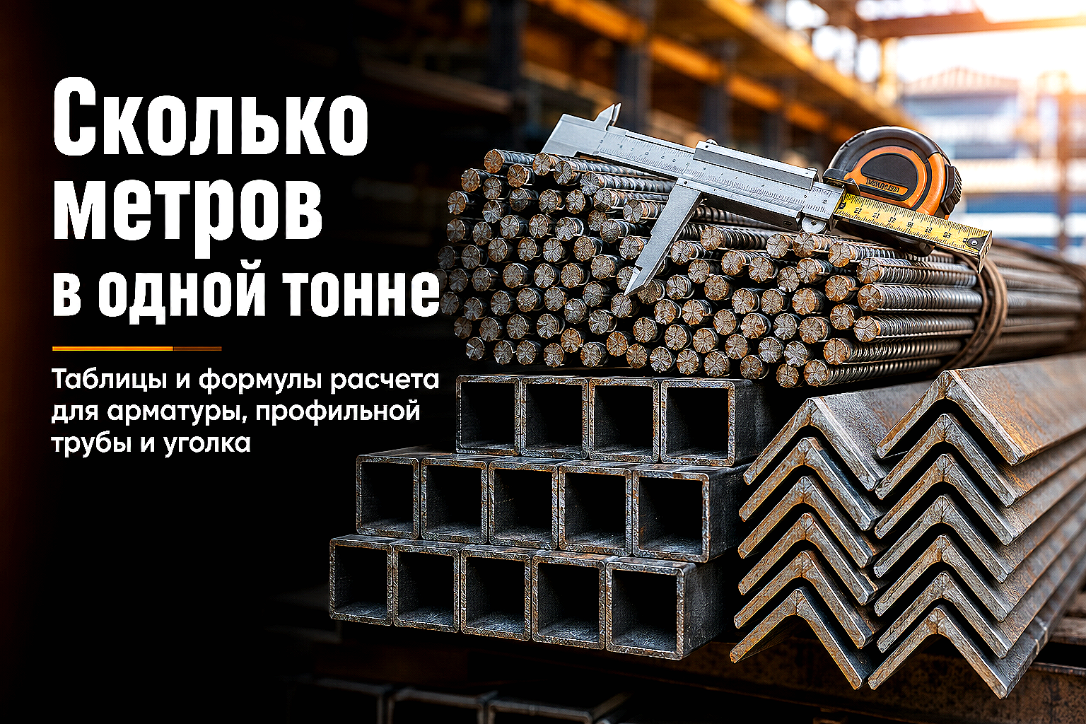 Сколько метров в одной тонне: формулы и таблицы расчета арматуры, профильной трубы и уголка