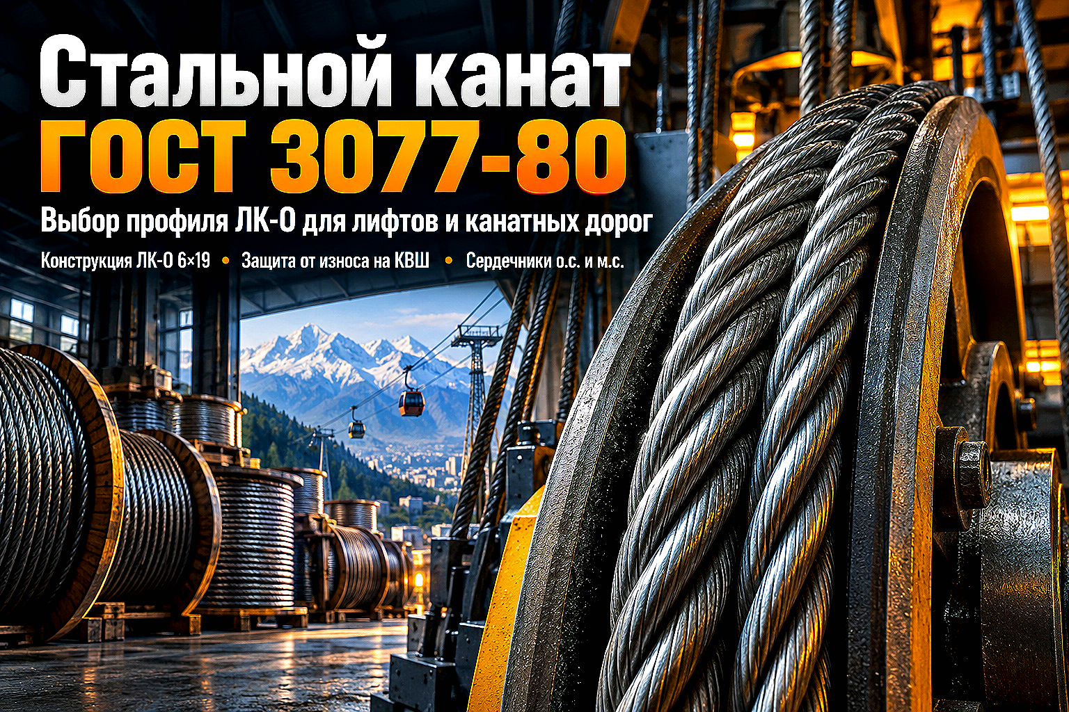 Стальной канат ГОСТ 3077-80: выбор конструкции ЛК-О для лифтов, скиповых подъемников и канатных дорог