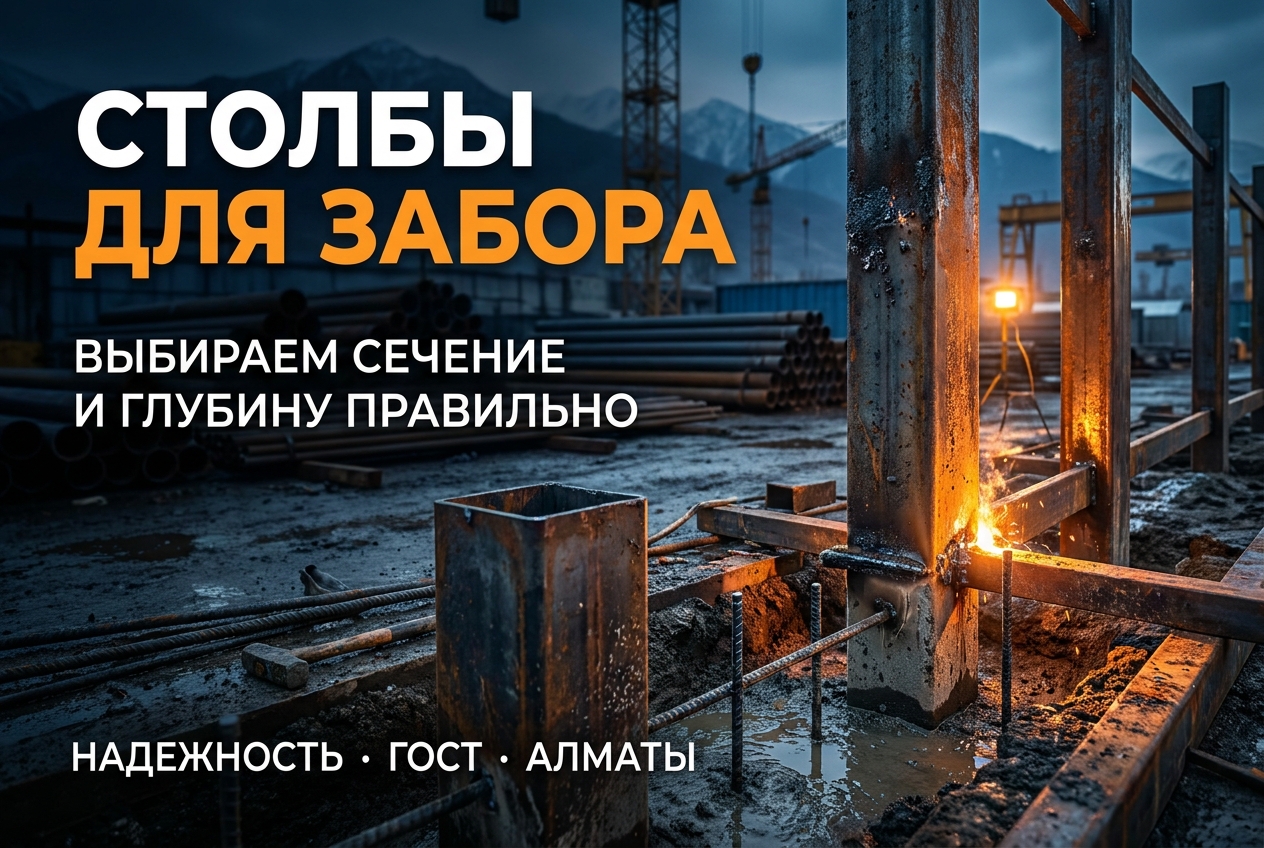 Столбы для забора из профильной трубы: размеры и глубина установки