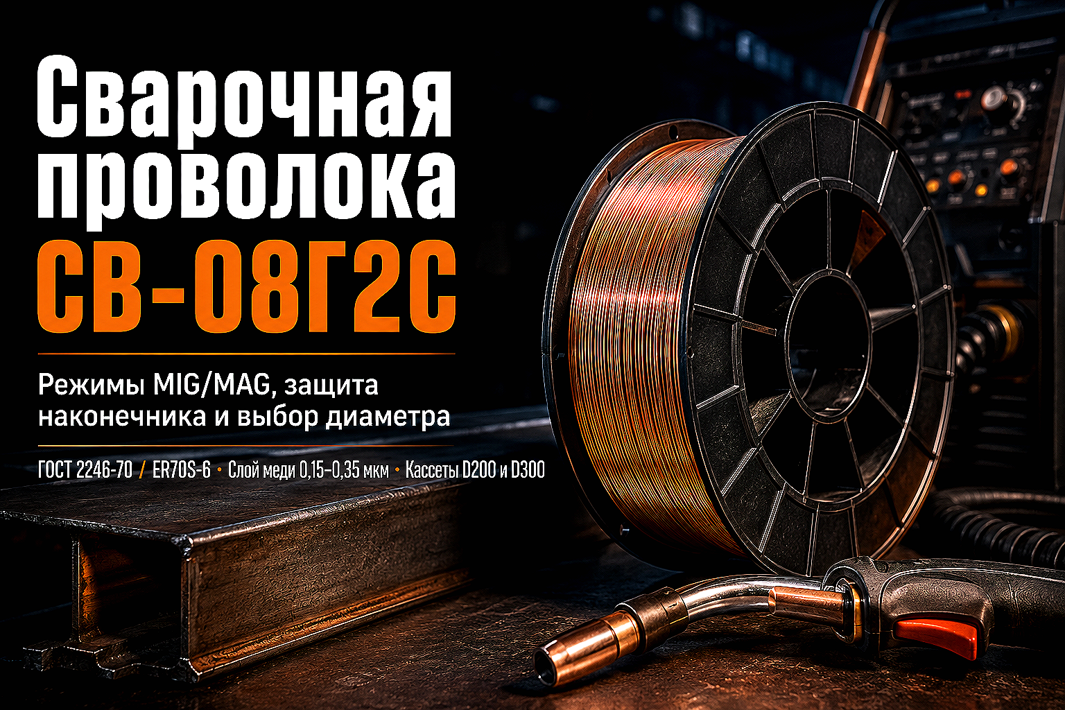 Сварочная проволока СВ-08Г2С омеднённая: режимы сварки, износ наконечника и выбор для полуавтомата