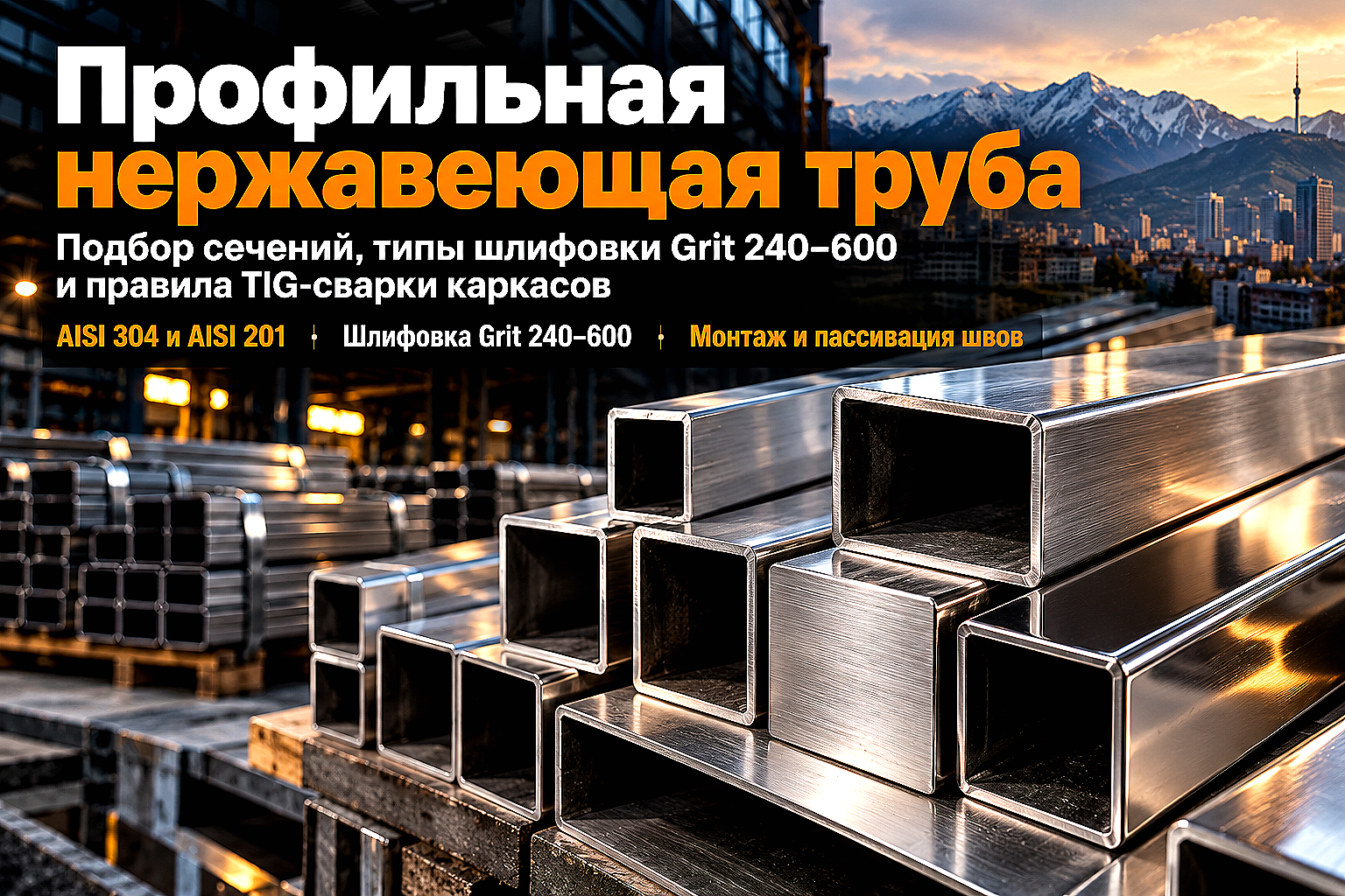 Профильная нержавеющая труба AISI 304 и 201: выбор сечений, типы поверхности и правила монтажа