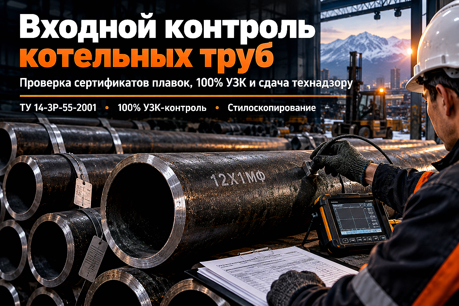 Входной контроль и закупка котельных труб: проверка сертификатов плавок, испытаний УЗК и сдача технадзору в Казахстане