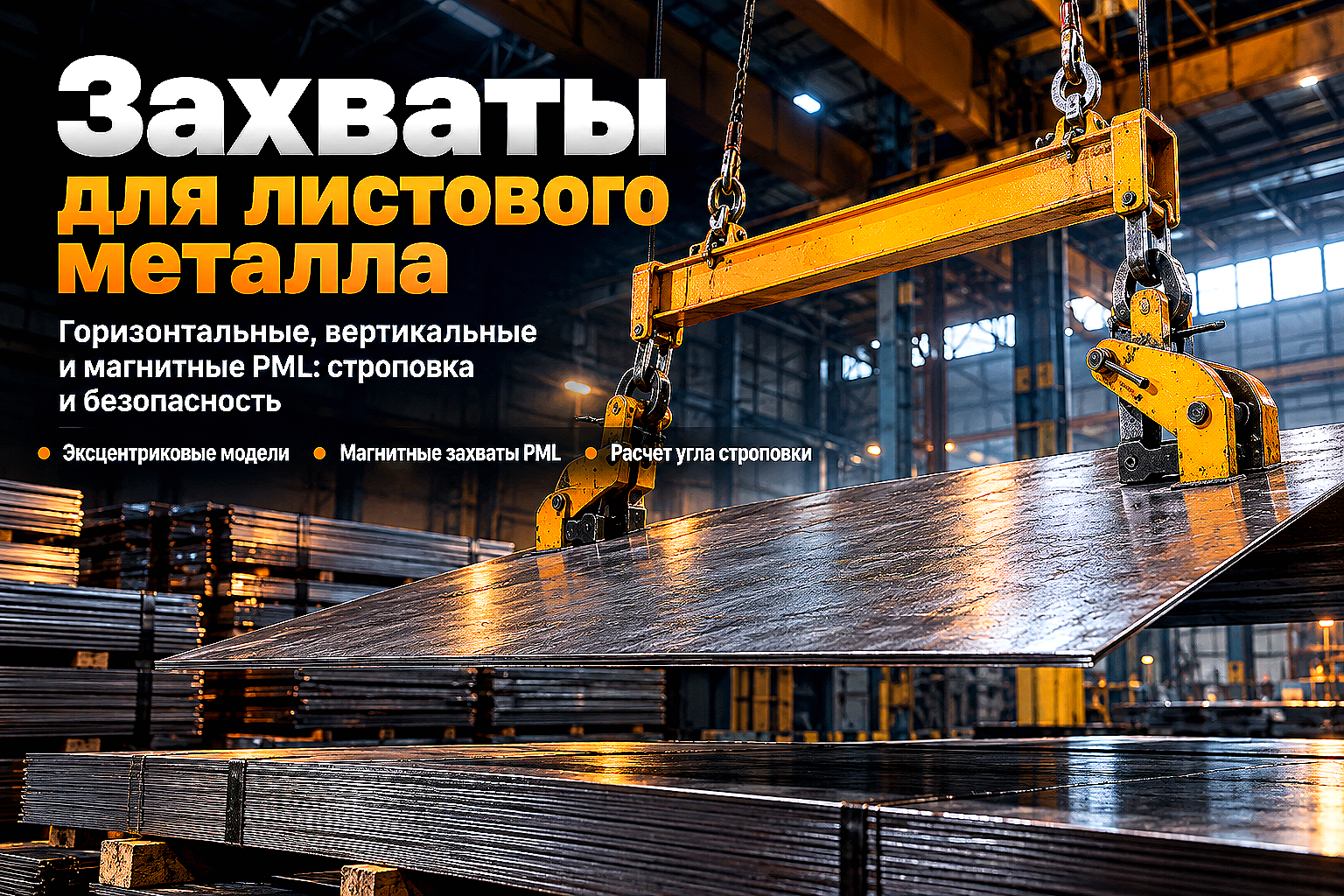 Захваты для листового металла: выбор типов, расчет грузоподъемности и правила строповки