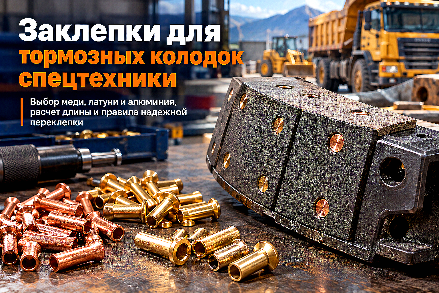 Заклепки для тормозных колодок и фрикционных накладок: выбор меди, латуни и алюминия, расчет длины и правила клепки