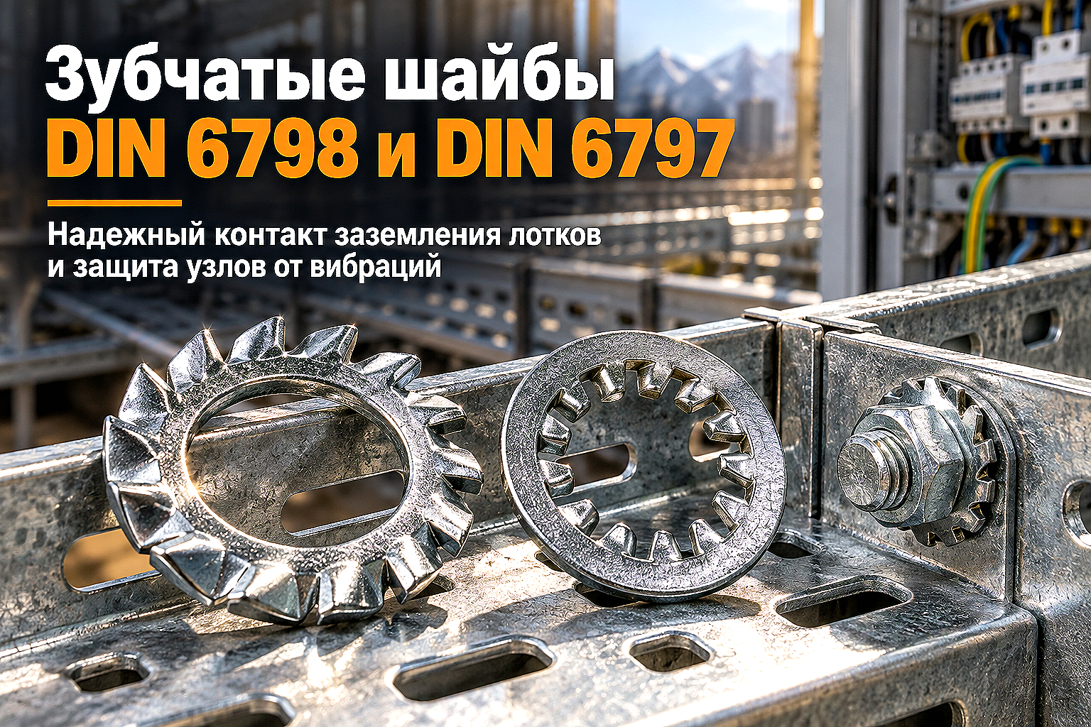 Зубчатые контактные шайбы DIN 6798 и DIN 6797: выбор форм, заземление кабельных лотков и монтаж электрощитов